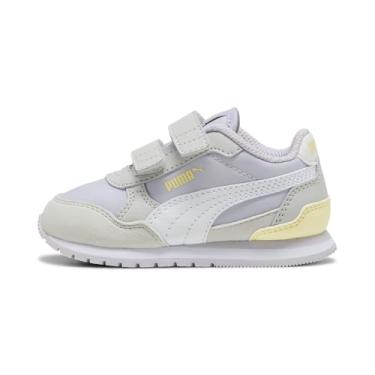 Imagem de PUMA Tênis infantil unissex St Runner com gancho e laço, Lilac Crush-branco-glacial cinza-dourado lua Ah25, 18