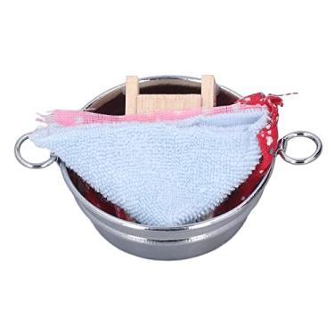 Imagem de TOPINCN Mini Casa de Boneca Decoração, Bacia de Lavanderia e Tábua de Lavar, Pano de Ferro, Madeira, Banheira de Lavagem Em Miniatura, Acessório de Layout para Móveis de Casa de Bonecas