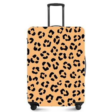 Imagem de ANNA QUEEN Capa protetora de mala de viagem antiarranhões, capa de bolsa extensível, lavável e durável de poliéster, Estampa de leopardo, S(fits 20-22inch suitcase)