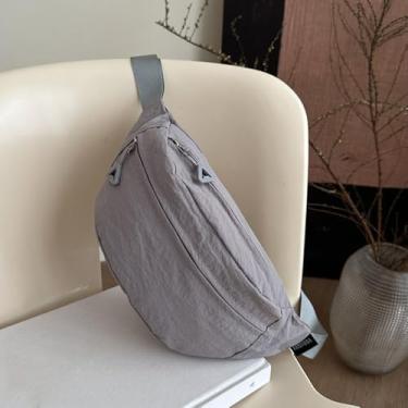 Imagem de Pochete feminina com alça ajustável para viagem casual, corrida, caminhada, ciclismo, Cinza, Simples