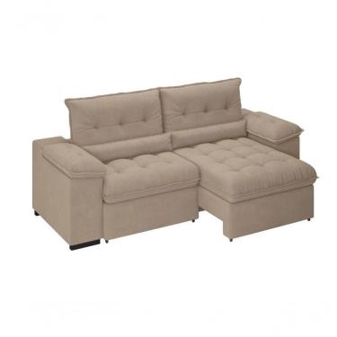 Imagem de Sofá Arezzo Retrátil/reclinável 4 Lugares Suede Cappucino 2,15m - Xflex Sofás