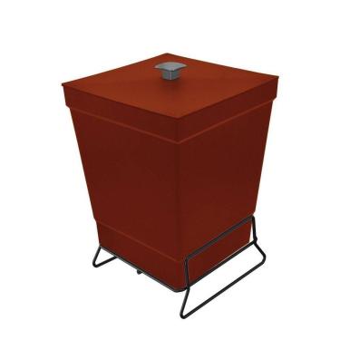 Imagem de Lixeira Para Banheiro De Plástico Com Suporte Apoio Black - Stolf Vermelho