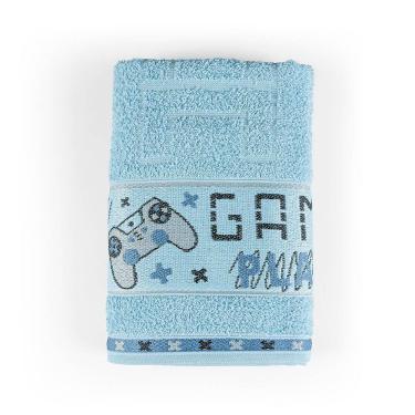 Imagem de Toalha De Banho Infantil Pitico 1,15m X 75cm 100% Algodão Macio - Game Azul