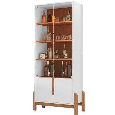 Imagem de Cristaleira 4 Portas Para Sala De Estar 50519 Branco Cedro Dcasa Branco Cedro
