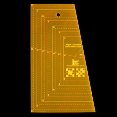 Imagem de Régua Quadrados Com Linhas Curvas em Polegadas