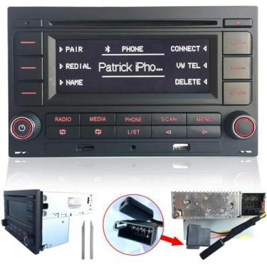 Imagem de SCUMAXCON Rádio estéreo RCN210 para VW Golf MK4 Polo Passat B5 Coche Radio USB MP3 AUX SD Bluetooth com leitor de CD + adaptador com simulador Canbus