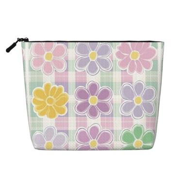 Imagem de Xalvyriehf Bolsa de maquiagem pequena para bolsa – Bolsa de cosméticos para crianças, bolsa de higiene pessoal de viagem para meninos e meninas, bolsa organizadora de acessórios para presentes, Flores