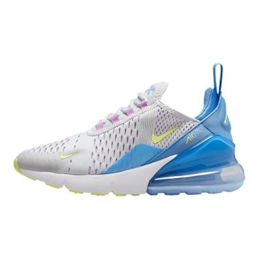 Imagem de Nike Tênis infantil Air Max 270 (IB4401-043, platina pura/fúcsia rush/azul além/torção limão claro), Platina pura/rush fúcsia/azul além/limão claro, 21