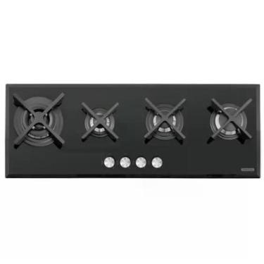 Imagem de Cooktop a Gás Design Collection Slim Glass Flat 4 Queimadores Preto - 