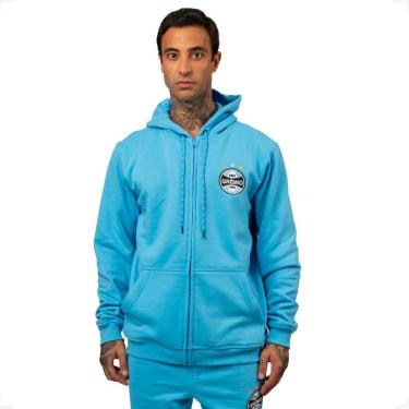 Imagem de Moletom Grêmio Oficial Com Ziper Escudo Bordado Torcedor-Masculino