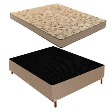 Imagem de Cama Box Casal com Colchão D33 Unique Duoface 16x138x188cm e Base Flor
