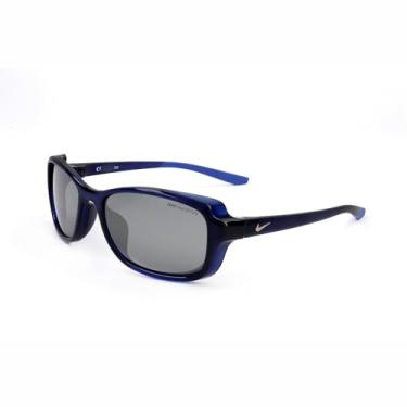 Imagem de Nike CT8031-410 Óculos de sol Breeze Midnight Navy Cor da Armação Cinza com Lente Espelhada Flash Prateado