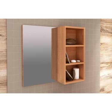 Imagem de Armário P/ Banheiro Bn3609 C/ Espelho Cor Amêndoa - Tecno Mobili