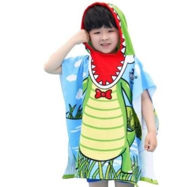 Imagem de Toalha Infantil com Capuz  Estampas Divertidas  Praia, Piscina e Banho