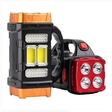 Imagem de Lanterna LED Grande Portátil Recarregável Solar e USB – Funciona como Power Bank – Ideal para Camping, Pesca e Uso em Casos de Emergência (IP44)