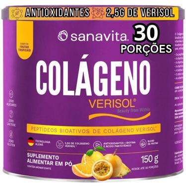 Imagem de Colágeno Verisol Sanavita Sabor Frutas Tropicais 30 porções 150g-Unissex