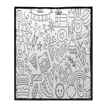 Imagem de Cobertores de colorir para a família - decoração de casa com tema de aniversário, seu próprio cobertor | para sala de aula, festa, sala de estar, acampamento, família, meninos, meninas, amantes