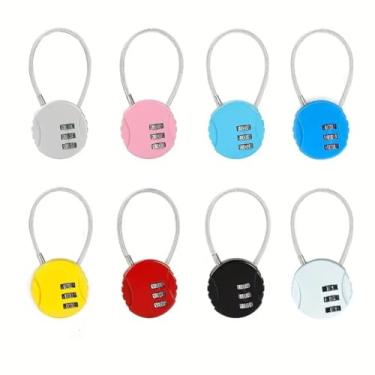 Imagem de 2 peças de cadeado combinado, trava de mala de 3 dígitos, cadeado, arame, mala de viagem para mala, bagagem, bolsa de viagem, preta