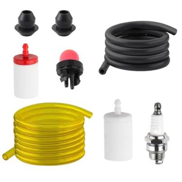 Imagem de Fuel Line Primer Bulmmet para Husqvarna 455 460 Rancher Motosserra 123 223 322 323 325 326 327 Cortador de escova para aparador de ervas daninhas, filtro de linha de combustível 455 Rancher Kit de