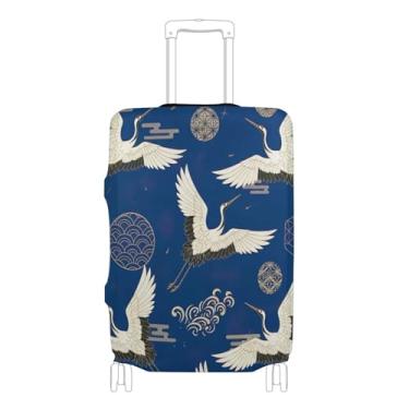 Imagem de Joisal Capas gráficas para malas protetoras de bagagem, guindastes elegantes, asas azuis, presentes de viagem, manga de bagagem, P, serve para capa de 45 a 50 cm, Elegante cranes Wings Blue, M 22-24