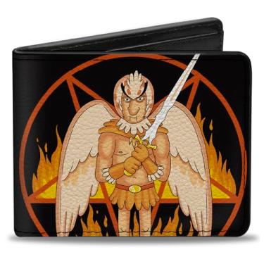 Imagem de Buckle-Down Carteira Rick and Morty, Bifold, Rick and Morty Bird Person Pentagram Fire Pose Black Reds, Couro Vegano