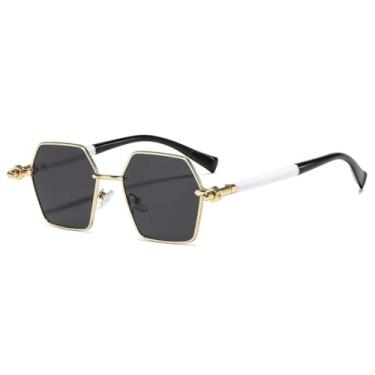 Imagem de Óculos de Sol Femininos Retro Gradientes UV400 de Luxo com Armação em Cores Combinando com a do Homem (Preto)