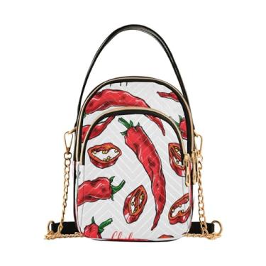 Imagem de Bolsa feminina de ombro azul golfinho baleias marinhas para celular bolsa de mão floral designer clutch tote, Pimentas fofas, 5.91x3.15x8.27inches