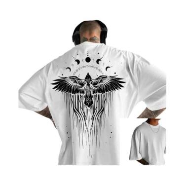 Imagem de Camiseta Masculina De Verão Y2K Com Estampa Étnica Em Algodão, Manga C