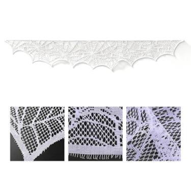 Imagem de Bestac Decoração de teia de aranha de poliéster de Halloween - 96,06 × 17,72 polegadas, à prova de intempéries e resistente a rugas, fácil de instalar, ideal para lareira/varanda/quintal/uso interno e