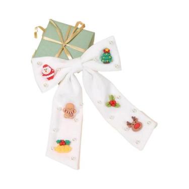 Imagem de Clipe De Cabelo Com Laço De Strass Para Meninas, Presente Fofo De Nata