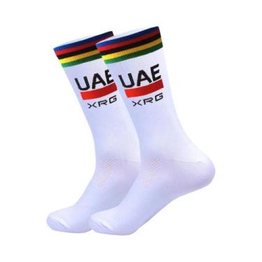 Imagem de Meias De Ciclismo Unissex Adulto Brancas Leves Em Malha Antiderrapante