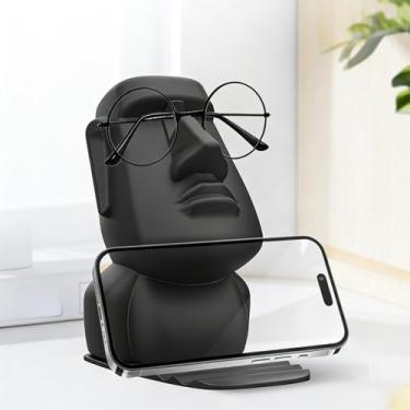 Imagem de Suporte de óculos 3 em 1, suporte de exibição criativo, adequado para desktop, escritório, quarto, 1 pacote (preto)