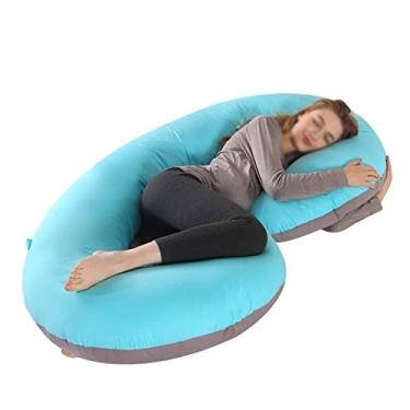 Imagem de Travesseiro de corpo inteiro para gravidez, suporte de maternidade com suporte confortável para as costas do corpo, almofada de gravidez com capa removível A (C)