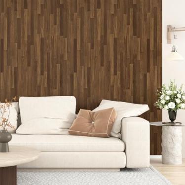 Imagem de EPPKILY Papel de contato de bloco de açougueiro marrom para bancadas de 40 x 39 cm, papel de contato de madeira marrom autoadesivo à prova d'água, papel de parede de madeira para armário de cozinha