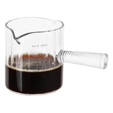 Imagem de 180ml Chávena Café Expresso em Vidro, Chávena Medida Dose Dupla com Bico V e Pega Vidro Acessórios Café Borosilicato Adequada para Máquina de Lavar Louça
