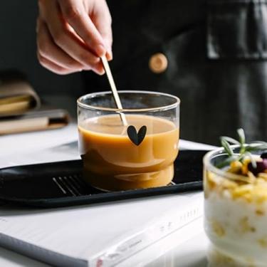 Imagem de Copo resistente ao calor, xícara de café de coração fofo, caneca minimalista estilo Ins, seguro para micro-ondas para café/chá/leite, utensílios reutilizáveis para bebidas