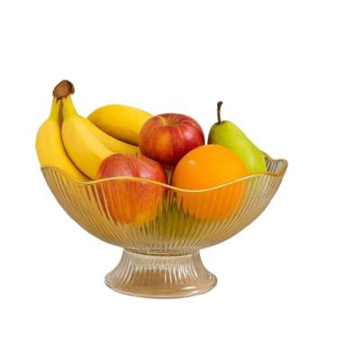 Imagem de Fruteira Saladeira Transparente Multiuso - Organizador de Frutas com Aparência de Vidro, Resistente para Mesa, Ideal para Cozinha e Ambientes Domésticos