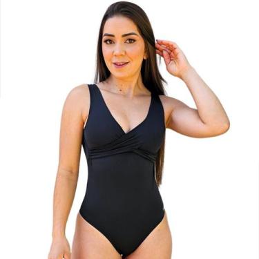 Imagem de Maiô Boddy Transpassado Chapa barriga Bicolor Bojo Removível Comportad