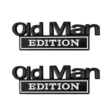 Imagem de Sandfren 2 peças de emblema de carro Old Man Edition, adesivo de metal 3D engraçado para para-choque lateral do veículo, à prova d'água, à prova de ferrugem, autoadesivo, acessórios de decoração