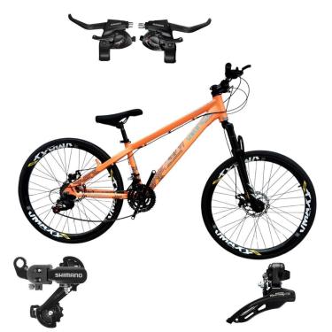 Imagem de Bicicleta 26 VikingX Tuff30 24v Cambios e Trocadores Shimano Avançados Pneu Slick Fino Preto1.50-Unissex