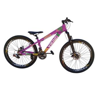 Imagem de Bicicleta 26 VikingX Tuff25 21v Freeride Freio Disco Hidraulico Pneu Balão Flame-Unissex