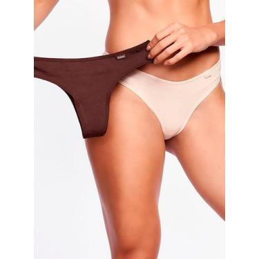 Imagem de Kit/2 Calcinha Fio Dental Econfort KT 02 0003 Estreita Lisa Algodão T.