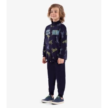Imagem de Conjunto Infantil Jaqueta Com Calça Rovi Kids Azul, 6, Azul