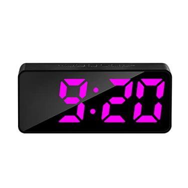 Imagem de Relógio de Parede Digital Grande com Controle via APP Data Exibição Temperatura 100 Cores Função Gravação Ativação por Som Contagem Regressiva Brilho