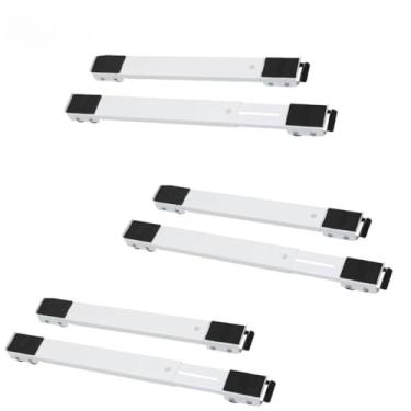Imagem de Suporte Universal de Alumínio De Base Com Rodinha Para Geladeira Fogão E Máquina De Lavar Lousa Base Carrinho(Kit3-Branco)