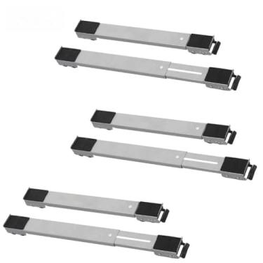 Imagem de Suporte Universal de Alumínio De Base Com Rodinha Para Geladeira Fogão E Máquina De Lavar Lousa Base Carrinho(Kit3-Prata)