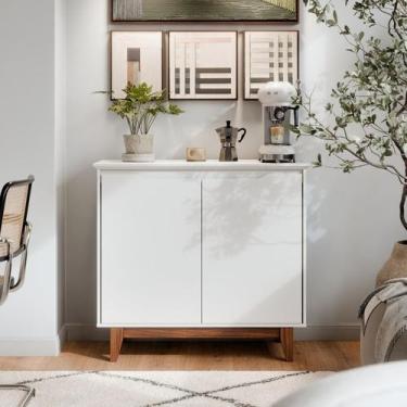 Imagem de Armário Multiuso Buffet Organizador Multifuncional Pés Madeira Reforça