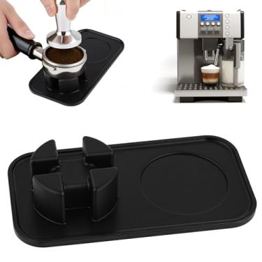 Imagem de Tapete para máquina de café expresso Ninja Luxe ES601 ES701, tapete de café expresso, tapete de silicone resistente ao calor antiderrapante para acessórios Ninja Luxe Cafe (preto)