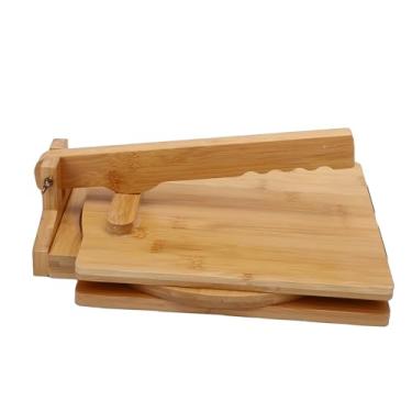 Imagem de Fockety Prensa de Tortilha de Madeira, Prensa de Tortilha de Madeira Rotativa Tortilla Maker Press de Massa de Máquina de de Milho Resistente para Bolinho de