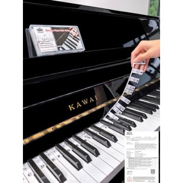 Imagem de Adesivos removíveis de teclado de piano para iniciantes, teclas de piano, anotações, etiquetas do alfabeto, adequadas para tamanho completo, feitas de silicone, as etiquetas do alfabeto são laváveis,
